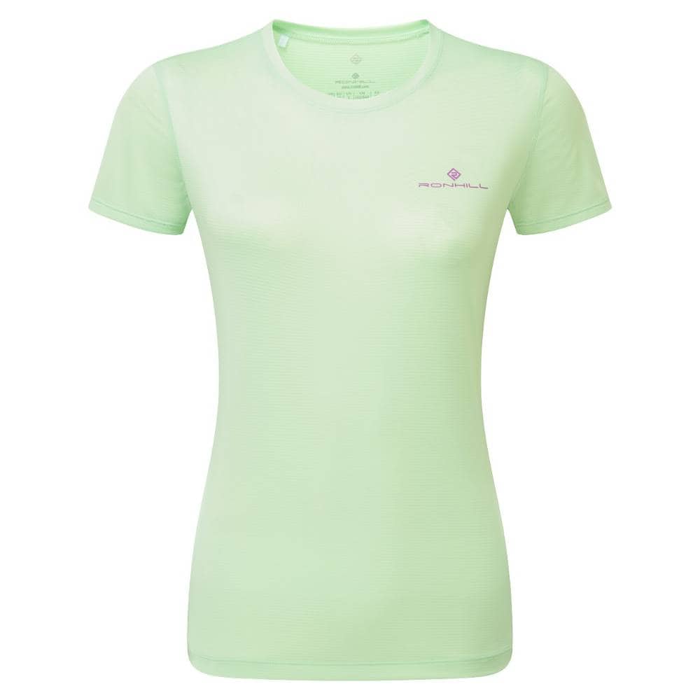 Ronhill Tech Short Sleeve Tee (Womens) - Honeydew/Fuchsia