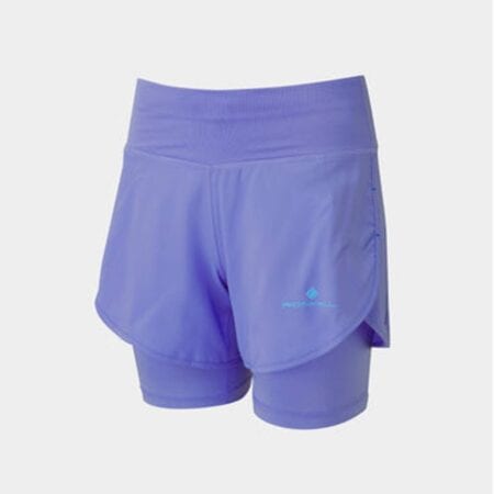 Ronhill Tech 4.5" Twin Short (Womens) - Periwinkle/Aquamint